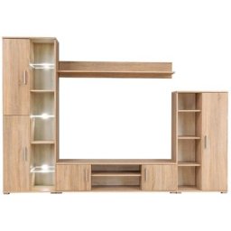 Unité murale tv avec lumières led Chêne sonoma Vidaxl Chêne