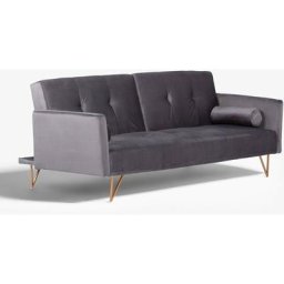 Sklum - Canapé Inclinable 3 Places en Velours Jehrd Graphite - Graphite