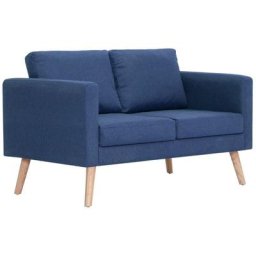 Canapé à 2 places Tissu Bleu Vidaxl Blue