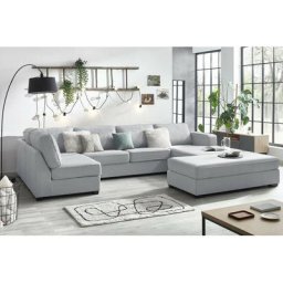 Canapé panoramique convertible Bobochic Canapé panoramique convertible mega avec pouf Angle droit