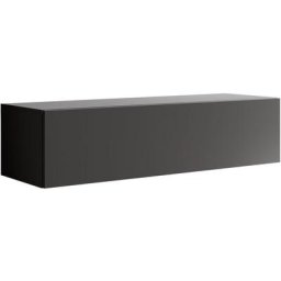 Meuble tv suspendu 1 porte Meuble tv de salon 120 x 30 x 40cm Gris Finition brillante Modèle Berit