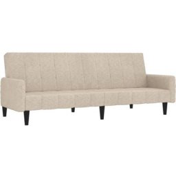 Vidaxl - Canapé-lit à 2 places Crème Tissu microfibre Crème