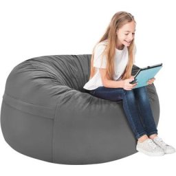 Pouf Géant en Forme de Poire avec Remplissage d'Éponge, Pouf Poire avec Housse en Peluche Courte à