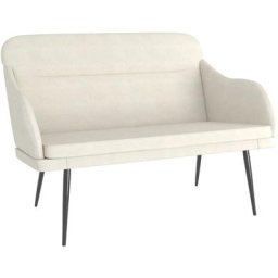 Banc Crème 110x76x80 cm Velours Vidaxl Crème