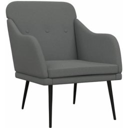 Fauteuil Gris foncé 63x76x80 cm Tissu Vidaxl Gris foncé