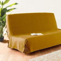 Atmosphera - Housse de clic-clac - 140 x 200 cm - Ocre - Livraison gratuite - Ocre