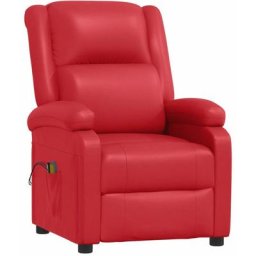 Fauteuil inclinable électrique de massage Rouge Similicuir Vidaxl Rouge