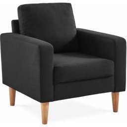 Alice's Garden - Fauteuil scandinave en tissu gris chiné foncé - Bjorn - Canapé 1 place fixe droit