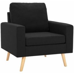 Fauteuil Noir Tissu Vidaxl Noir