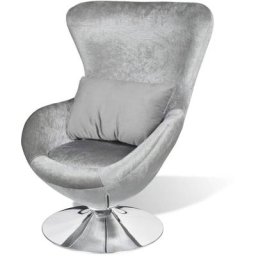 Fauteuil en forme d'œuf Argenté Vidaxl Argent