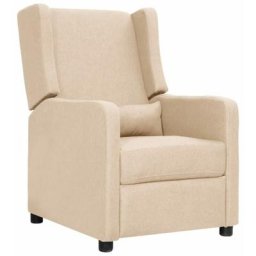 Fauteuil inclinable Crème Tissu Vidaxl Crème