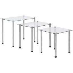 Vidaxl - Tables gigognes 3 pcs Transparent Verre trempé Transparent