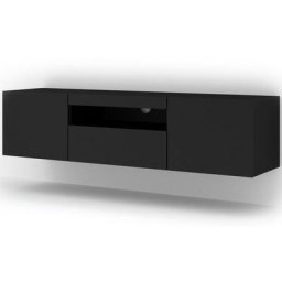Meuble tv aura 150 cm noir mat