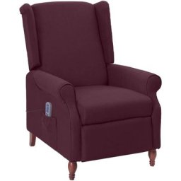 Fauteuil de massage inclinable Violet Tissu Vidaxl Violet