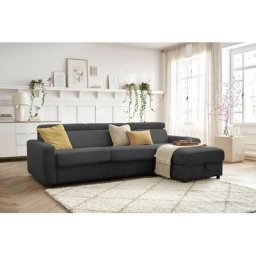 Canapé d'angle convertible BOBOCHIC - Canapé d'angle réversible convertible coffre MONACO velours