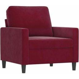 Fauteuil Rouge bordeaux 60 cm Velours Vidaxl Rouge bordeaux
