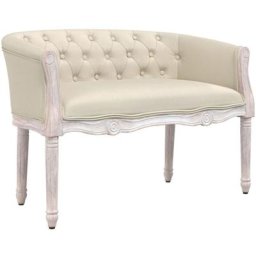 Banc beige 98x56x69 cm lin Vidaxl Beige