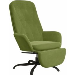 Chaise de relaxation avec repose-pied Vert clair Velours Vidaxl Vert clair