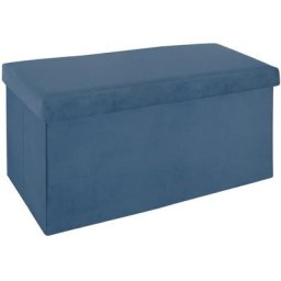 Atmosphera - Pouf pliant bleu foncé 2 places Tess créateur d'intérieur - Bleu