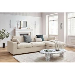 Canapé d'angle fixe Bobochic Canapé d'angle fixe réversible belair Beige - Beige