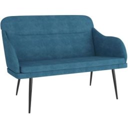 Banc Bleu 110x76x80 cm Velours Vidaxl Bleu