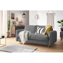 Canapé droit convertible Bobochic Canapé droit convertible cocoone ouverture express 160x200 Gris