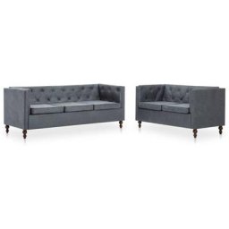 Vidaxl - Ensemble de canapés 2 pcs Revêtement en tissu Gris Grey