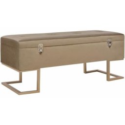 Banc avec compartiment de rangement 105 cm Beige Velours Vidaxl Beige