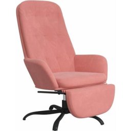 Chaise de relaxation avec repose-pied Rose Velours Vidaxl Rose