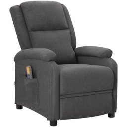 Fauteuil Relax électrique - Moderne - Moderne Fauteuil inclinable de massage Gris foncé