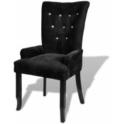 Fauteuil Noir Velours Vidaxl Noir