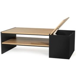 Table basse bar contemporaine izia avec coffre noir et bois - Multicolore