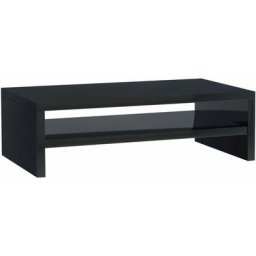 Support de moniteur Noir brillant 42x24x13 cm Bois d'ingénierie Vidaxl noir brillant
