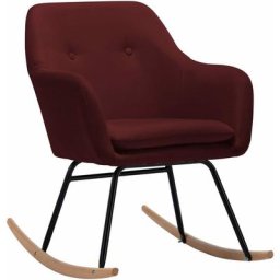 Chaise à bascule Rouge bordeaux Tissu Vidaxl Wine red