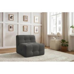 Canapé modulable Bobochic Chauffeuse 1 place sans accoudoir pour canapé modulable kleber Gris foncé