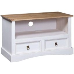 Meuble tv | Banc tv Armoire de rangement Gamme Corona pin mexicain Blanc 91x43x56 cm 17464 - Blanc