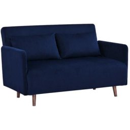 Canapé convertible 2 places en velours côtelé - Belushi - Couleur - Bleu marine Drawer