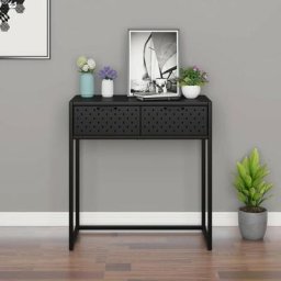 Table console Table d'entrée Bout de Canapé Noir 72x35x75 cm Acier 10092 - Noir