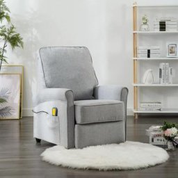 Fauteuil Relax électrique - Moderne - Moderne Fauteuil inclinable de massage Gris clair