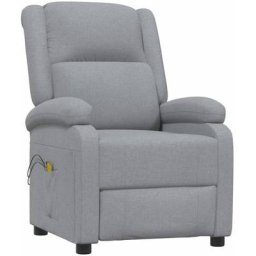 Fauteuil électrique de massage Gris clair Tissu vidaXL - Gris clair