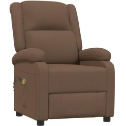 Fauteuil inclinable électrique de massage Marron Tissu Vidaxl Marron
