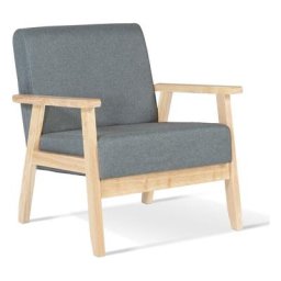 Fauteuil scandinave anders en tissu gris anthracite - Gris