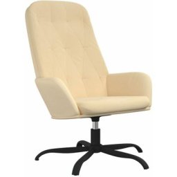 Chaise de relaxation Blanc crème Velours Vidaxl Cream white