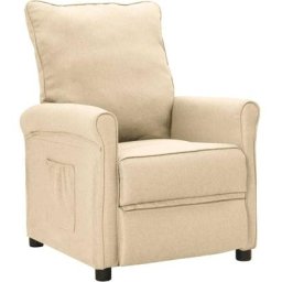 Fauteuil inclinable tv Crème Tissu Vidaxl Crème