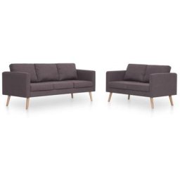 Vidaxl - Ensemble de canapé 2 pcs Tissu Taupe Taupe