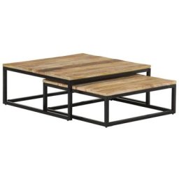 Vidaxl - Tables gigognes 2 pcs Bois solide de manguier n/a