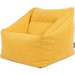 Pouf Fauteuil en Textile Tissé Bodo, xl Poufs de Salon, Jaune - Jaune - Icon