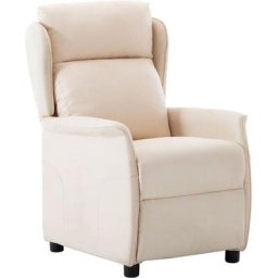 Fauteuil inclinable Crème Tissu Vidaxl Crème