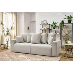 Canapé droit convertible Bobochic Canapé droit convertible coffre envy Beige - Beige