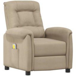 Fauteuil inclinable de massage Gris clair Tissu microfibre vidaXL - Gris clair